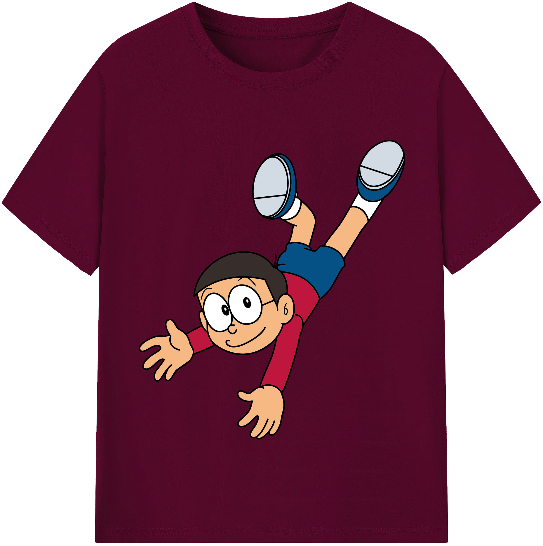 （画像用） ドラえもん 野比 のび太 Doraemon Nobita Nobi レディースカジュアルプリントTシャツ（綿100％）